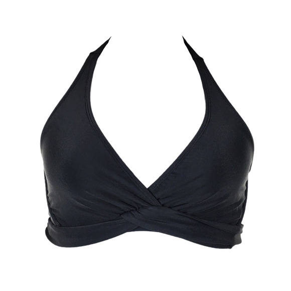 Athleta Other - ATHLETA Tara Black Halter Swimsuit Bikini Top